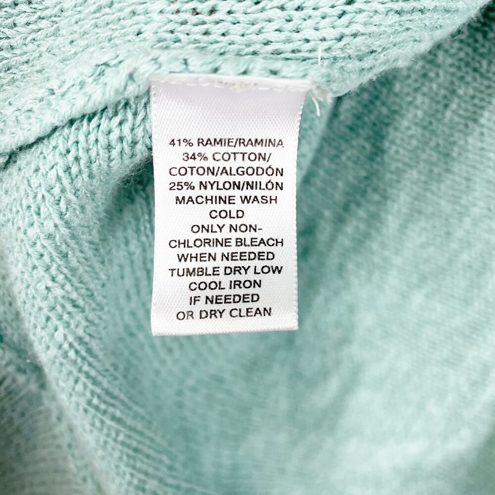 Loft Mint Green Split Back Cable Knit Sweater Pul… - image 7